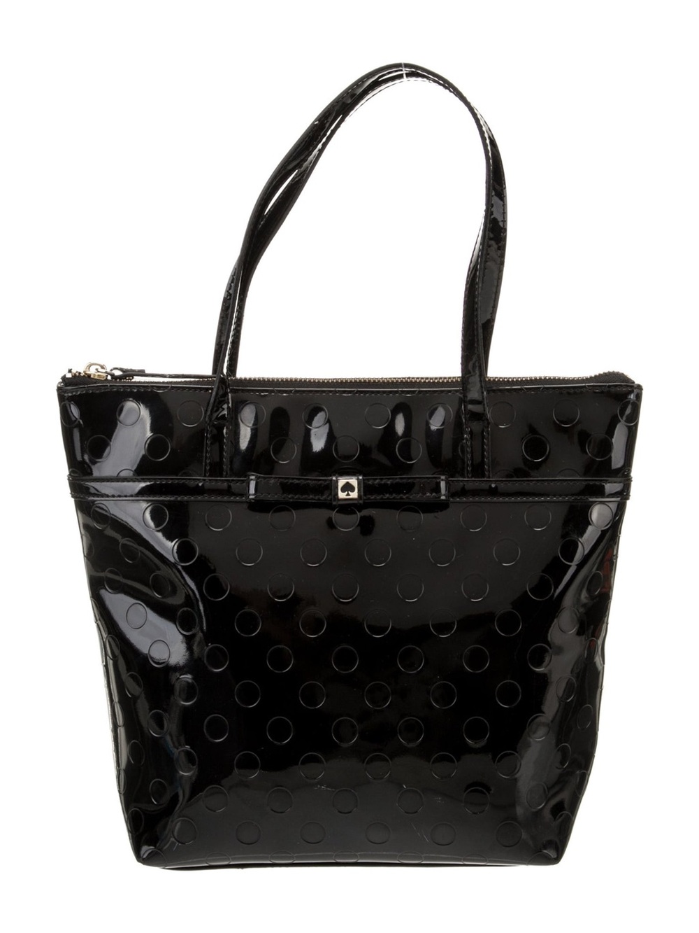 Kate Spade New York Black Patent Polka Dot Tote Bag